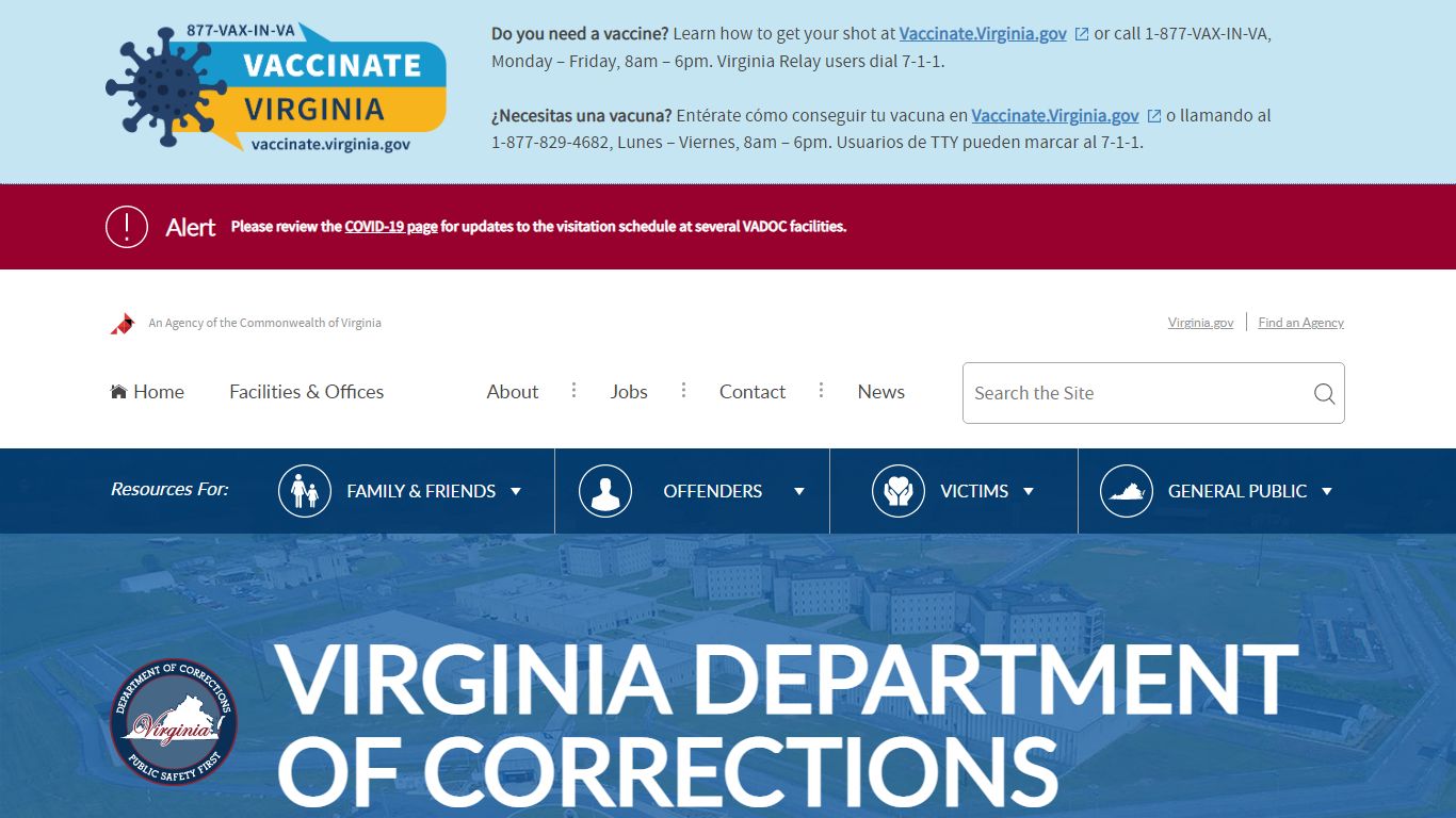Homepage — Virginia Department of Corrections